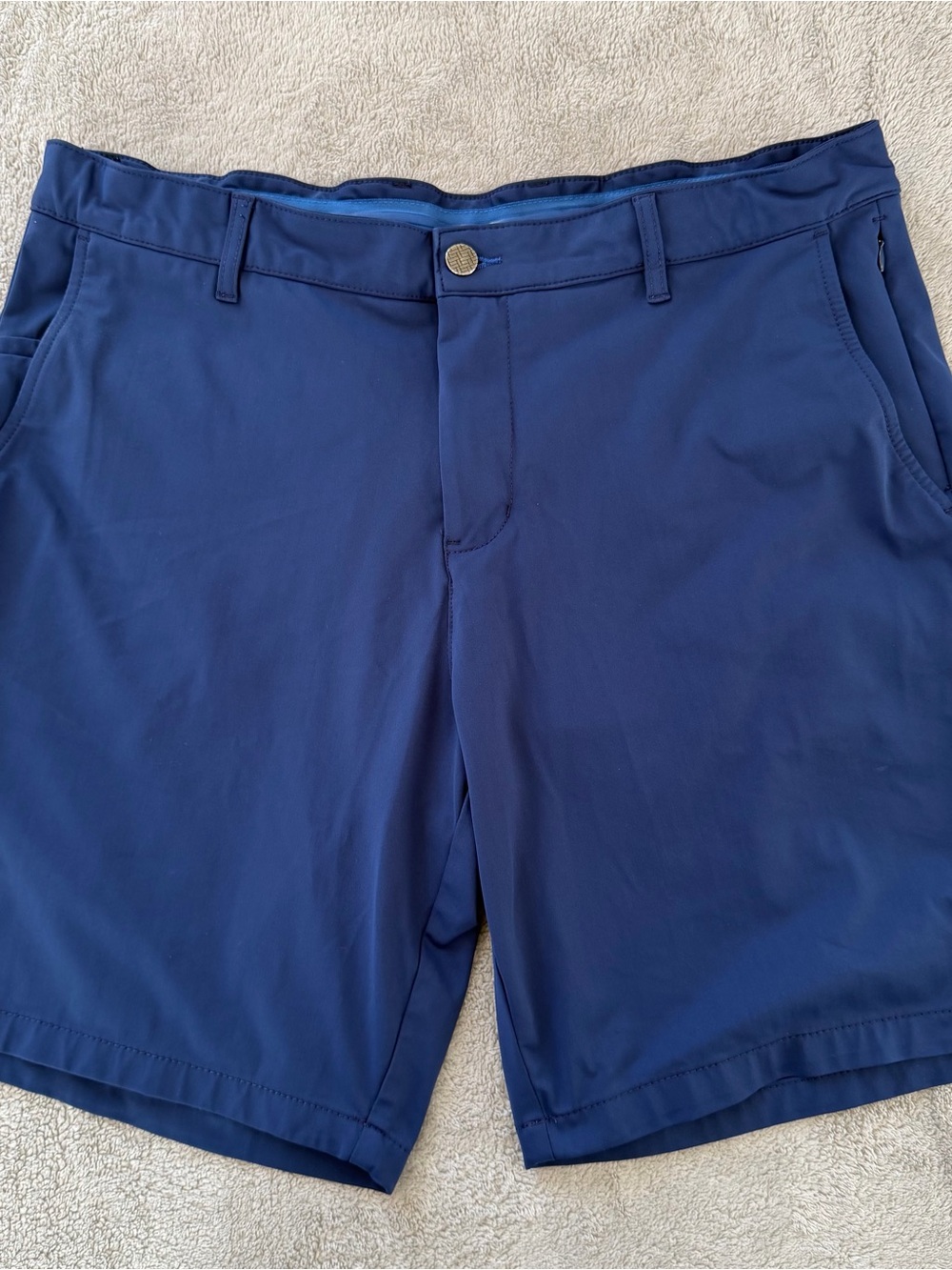 Twillory Shorts Mens 38 Navy Tailored Fit Stretch Zip Pockets Golf Preppy